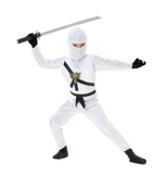 Ninja Avenger Il with Armor, White, Child Medium 8-100
