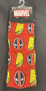 Marvel Deadpool "Deadpool And Tacos" Mens Socks Size 6-12