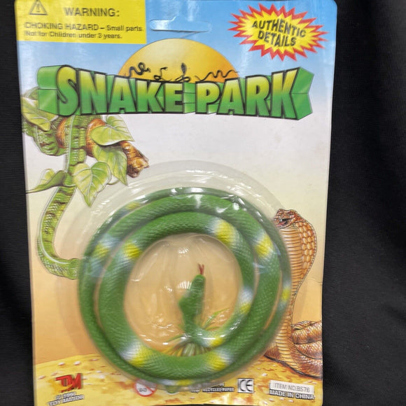 Toy Light Green Yellow Spot Rubber Snake Ages 3+