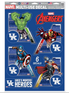 Kentucky Wildcats /  MARVEL Multi-Use 6 Piece Decals 11" x 17"