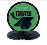 Graduation TABLE CENTERPIECE HONEYCOMB " CONGRATS " Grad Party Decoration Green