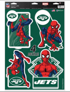 New York Jets 4 PIECE MARVEL SPIDERMAN DECALS 11"X17" WALL GRAPHICS DISNEY