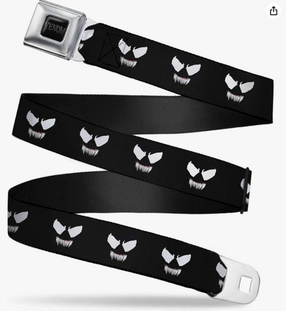 Marvel Venom Seatbelt Buckle Belt - WVN012 Reg 24”-38”