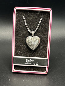 Heart Picture Locket With Love Necklace 16-18" Chain Erica
