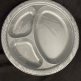 Silver Plastic Divided Dinner Plates 10.25 in. - Pack of 20