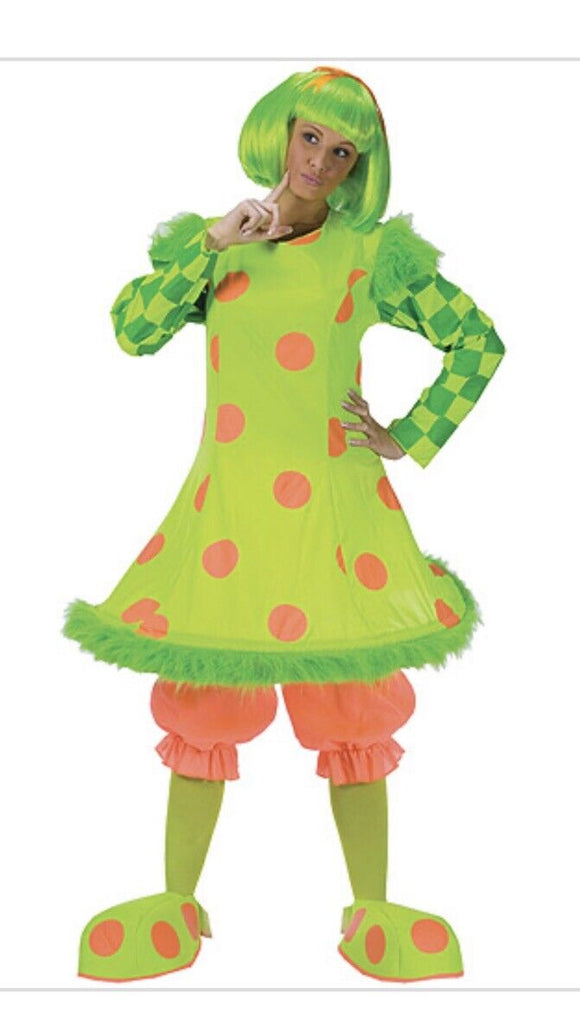 Lolli the Clown Adult Halloween Costume One Size Fits Most Up To Size 12