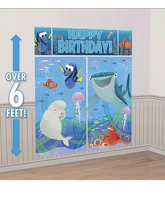 Dory & Nemo Scene Setter Wall Decorating Birthday Party Over 6 Feet Backdrop