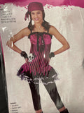 Fun World Girls Multi Color Rockin Skull Pirate Girl Costume Size Med 8-10