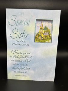 For Sister on Confirmation Greeting Card w/Envelope