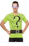DC Comics Superhero Style Adult Top and Mask The Riddler Costume Large0