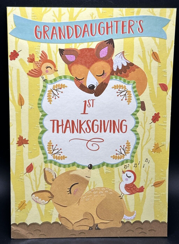 Happy 1st Thanksgiving Granddaughter Greeting Card w/Envelope