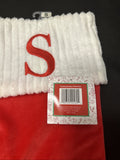 Red Lettered S Plush Satin Christmas Stocking New With Tags4
