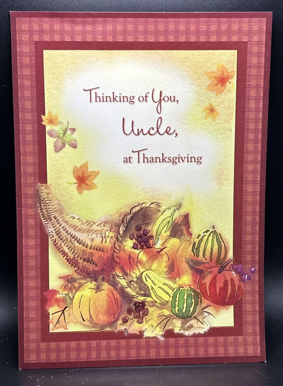 Happy Thanksgiving Uncle Greeting Card w/Envelope