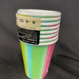 Sunny Stripe Pink Bright Color Summer Luau Beach Party 9 oz. Paper Cups