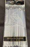 Amscan Plastic Cutlery 20 Ct Silver Plastic Knives