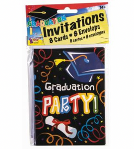 Graduation Fill-In Party Invitations & Envelopes Pack of 8