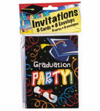 Graduation Fill-In Party Invitations & Envelopes Pack of 8