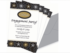 "Celebrate" Personalize It! Embossed Invitations Kit Printable 12 Set-NEW