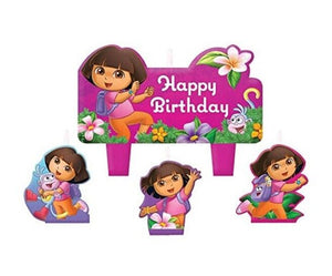 Dora the Explorer 'Flower Adventure' Mini Molded Cake Candles (4pc)