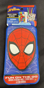 Marvel SPIDER-MAN Fun on the Go Color & Stickers Activity In Travel Case