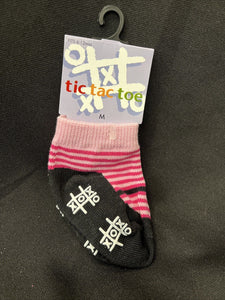 Tic Tac Toe Baby Mary Jane Sock Age 6-12 Mos Pink Stripe