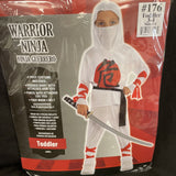 NINJA WARRIOR COSTUME - CHILD'S Toddler 3-4 & Tattoos & 2 Ninja Stars