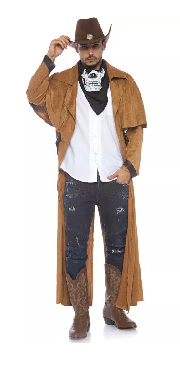 Leg Avenue Faux Suede Western Coat, Brown, One Size