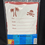 Pirate Party Invitations x 8 -  Children's Party