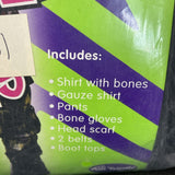 Child Large 12-14 Buccaneer Bones Skeleton Pirate Costume