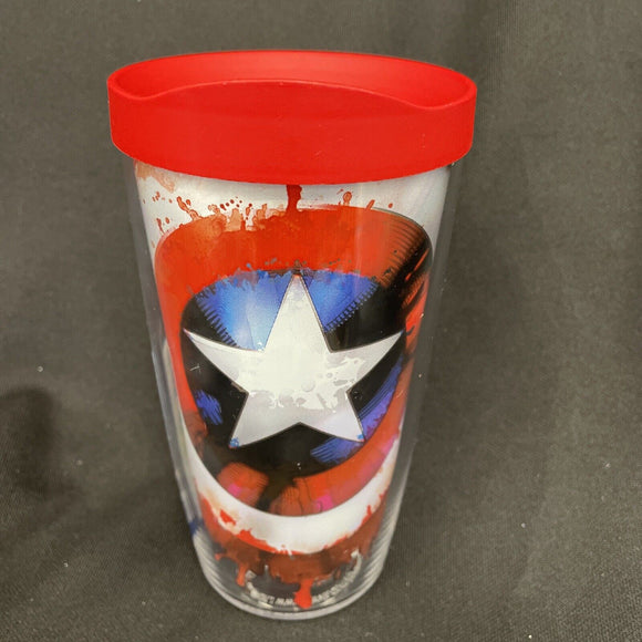Tervis Captain America Shield 16oz Double Wall Tumbler W/ Lid Marvel