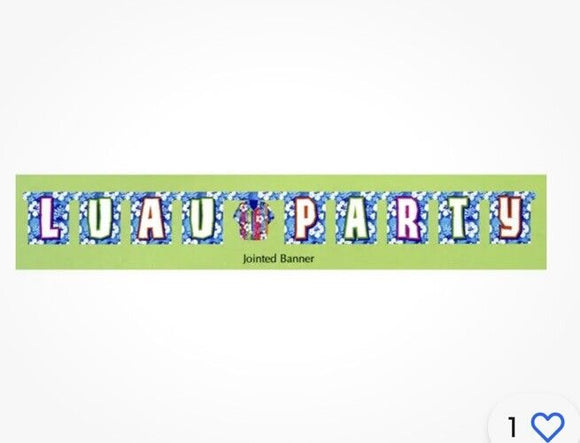 BAHAMA BREEZE LUAU PARTY Jointed BANNER Hanging Wall Decorations Hawaiian Flower