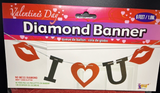 6’ Valentine’s Day Diamond Banner "I Love You"