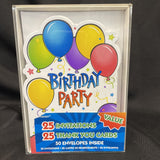 Balloon Fun Streamers Bright Colors Adult Birthday Party Invitations Thank Yous