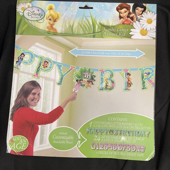 Tinker Bell Jumbo Happy Birthday 10ft Banner Party Customize Age