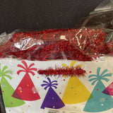American Greeting Birthday Gift Bags 6 Ct Balloon Party Hat Red Tinsil 7”x4”x10”