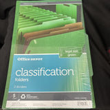 5 PCS Light Green Classification Folders 2 Dividers 2 1/2 “ Legal Office Depot1