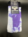 Marvel Black Panther Purple Tie-Dye Crew Socks Fit Shoe Size 5-12