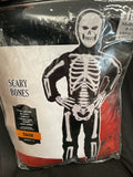 Skeleton Scary Bones Child Halloween Costume Size M 8-10 Jumpsuit