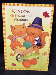 Happy Thanksgiving Grandma and Grandpa Greeting Card w/Envelope