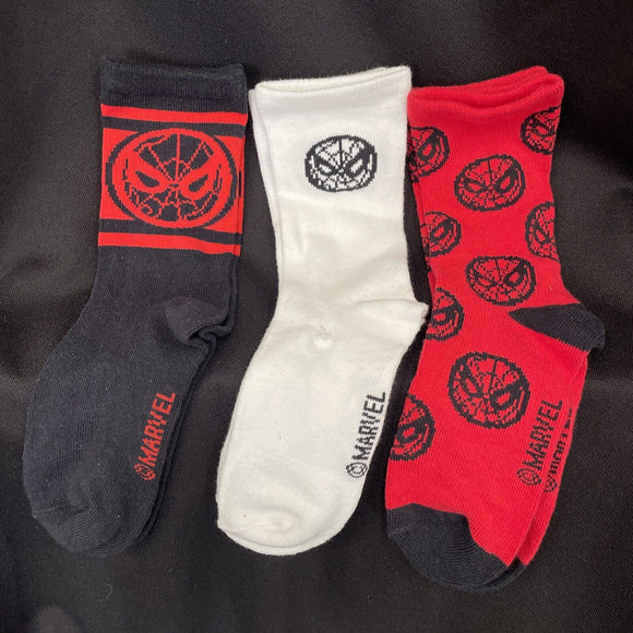 Kids GAP Miles Morales 3 Pack Crew Socks Shoe Size 13-2