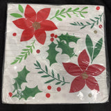 16 Paper Beverage Napkins Christmas Serviettes 2Ply Party Dessert Cocktail Xmas