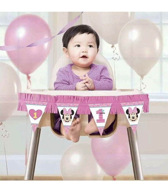 Minnie Mouse Fun To Be One Disney 1st Birthday Party High Chair Decorating Kit