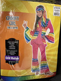 Groovy Girl 3pc Child Medium 8-10 70’s Hippie Costume Headscarf