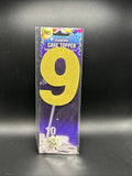 Diamond Glitter Table Number Cake Topper  4" - Gold "9"