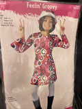 Feelin Groovy Girls Costume  60s 70s Outfit Fun World Size Small 4-6