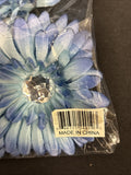 Lot Of 12 4” Blue Daisy Craft Flowers w/ 1” Center Rhinestone4