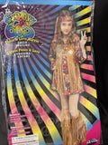 Peace and Love Hippie Child Girls Small 4-6 Costume Dress Vest Boot Covers