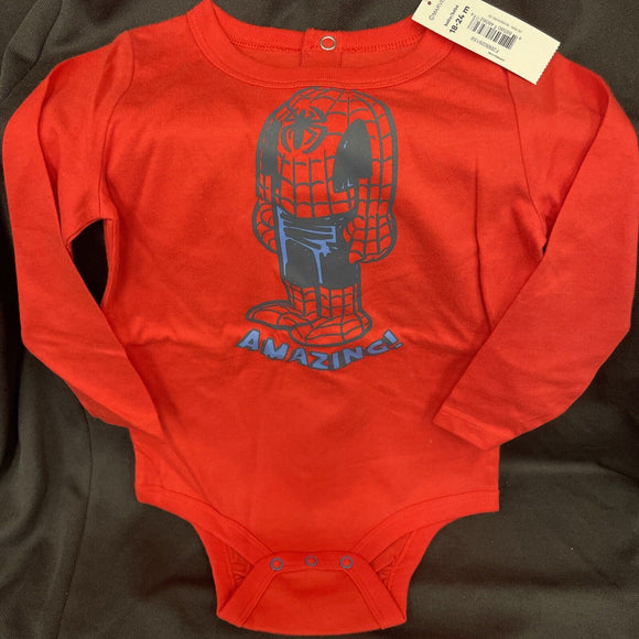 Marvel Joe Fresh Spiderman Long Sleeve Bodysuit Size 18-24 Mo