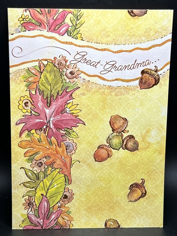 Happy Thanksgiving Great-Grandma Greeting Card w/Envelope