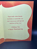 For Cousin Thanksgiving Greeting Card w/Envelope